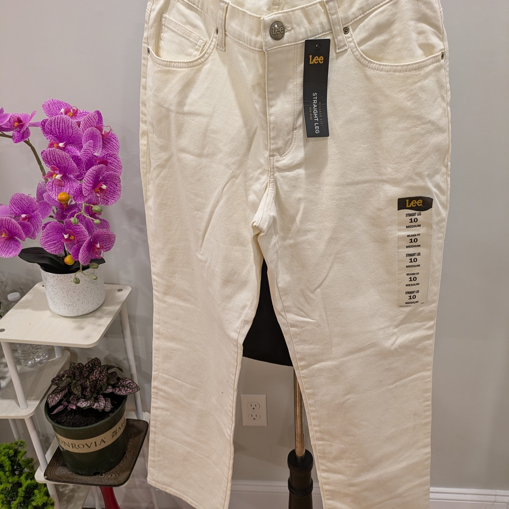 Lee Straight Leg Cream Jeans
